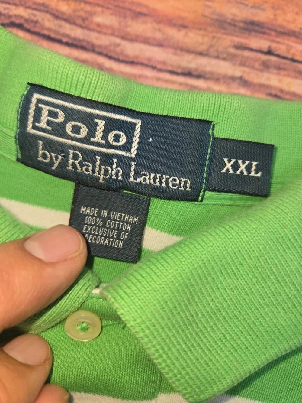 Polo Ralph Lauren Mens Soft Green Striped Polo XXL